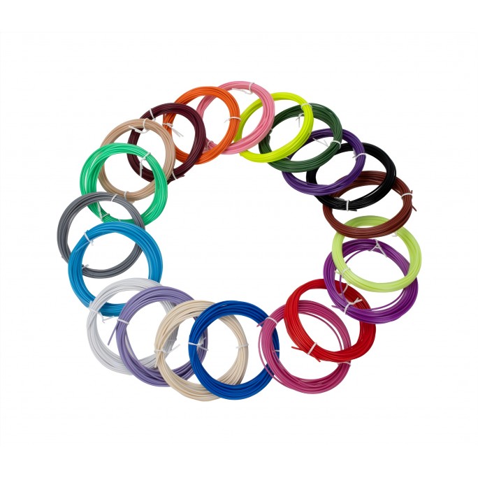 Náhradní filamenty AERIUM pro 3D Pera 1,75 mm PLA 5 metrů x 20 barev Náhradní filamenty AERIUM pro 3D Pera 1,75 mm PLA 5 metrů x 20 barev