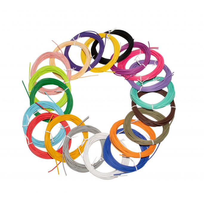 Náhradní filamenty AERIUM pro 3D Pera 1,75 mm PCL 5 metrů x 20 barev Náhradní filamenty AERIUM pro 3D Pera 1,75 mm PCL 5 metrů x 20 barev