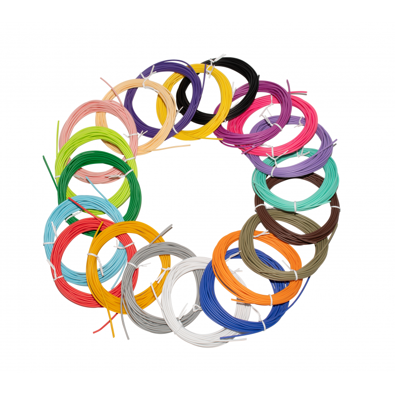 Náhradní filamenty AERIUM pro 3D Pera 1,75 mm PCL 5 metrů x 20 barev