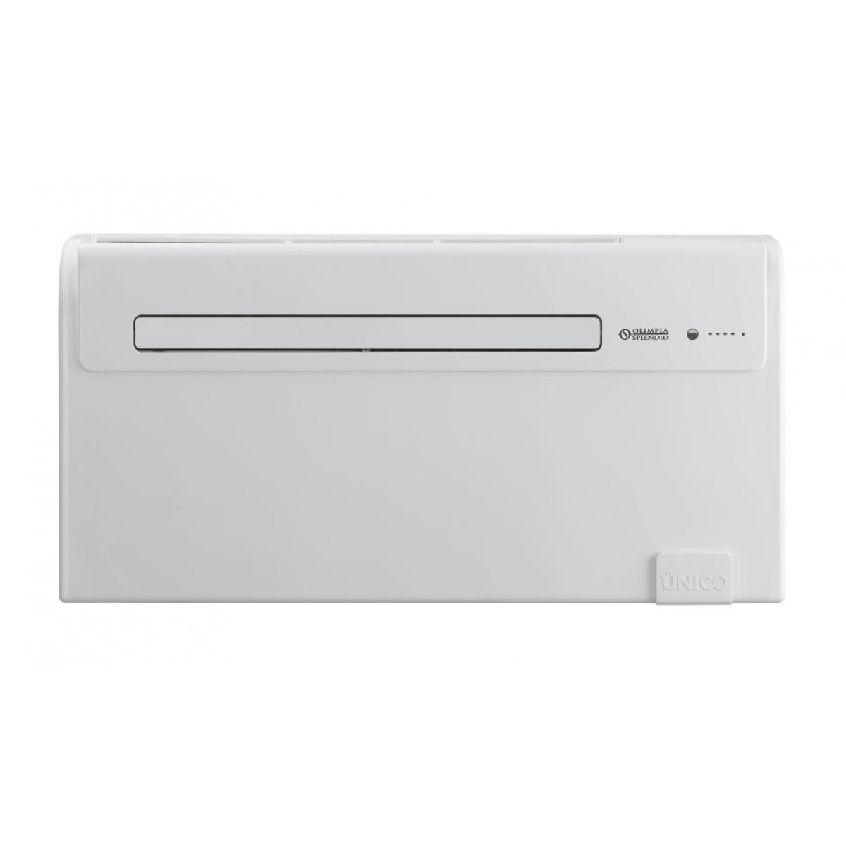 Klimatizace Olimpia Splendid Unico AIR HP EFA, monobloková klimatizace bez venkovní jednotky, chladicí výkon 1,8 kW, funkce topení, slim design 16 cm, tichý systém