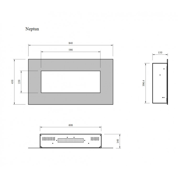 Elektrický krb Glow Fire NEPTUN černý
