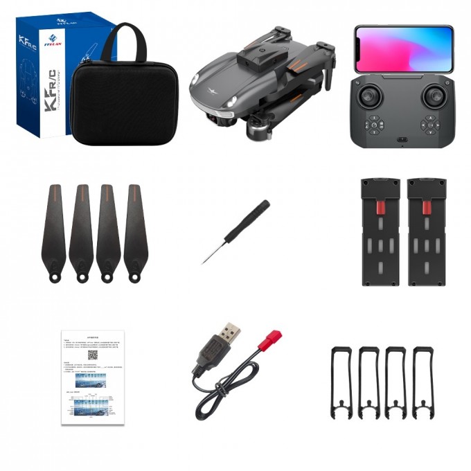 Dron AERIUM KF 4K Dual Camera oranžový - 2 baterie