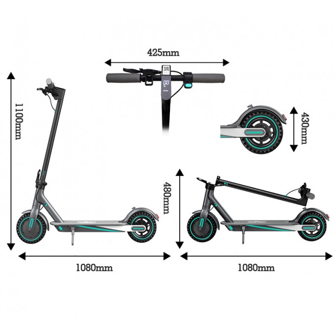 Elektrokoloběžka AERIUM T350 PRO modrá - rozbaleno