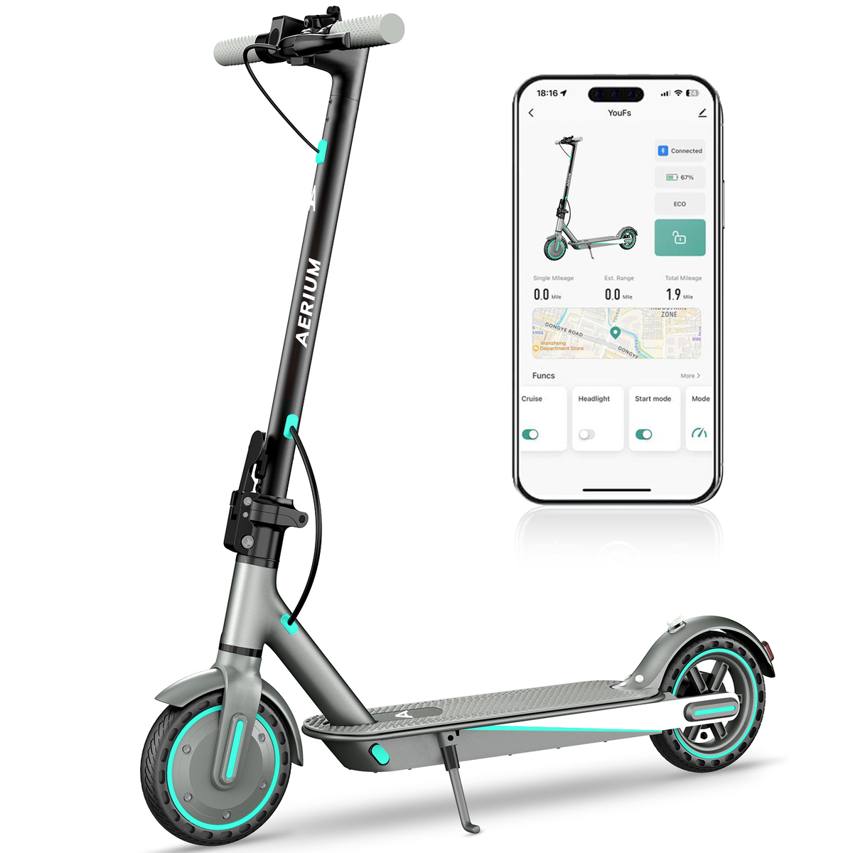 Elektrokoloběžka AERIUM T350 PRO modrá Recenze