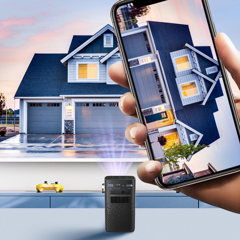 Mini přenosný projektor s baterií AERIUM P8000 DLP Wi-Fi Super Bass