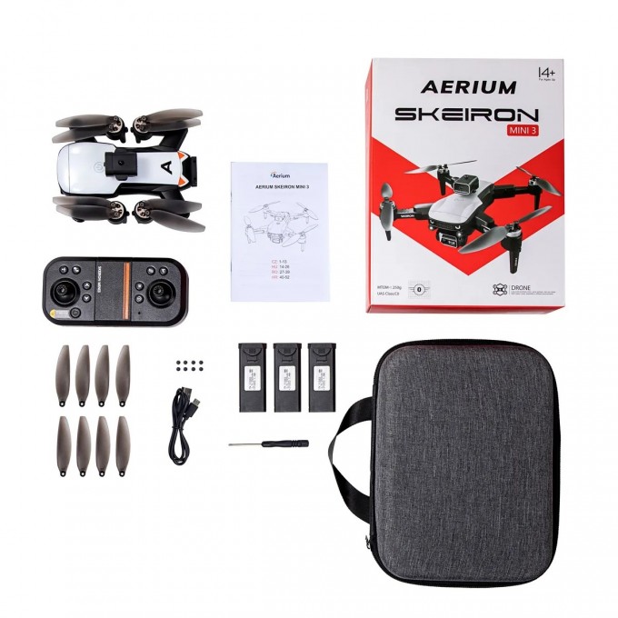 Dron AERIUM SKEIRON MINI 3, 3 baterie - rozbaleno