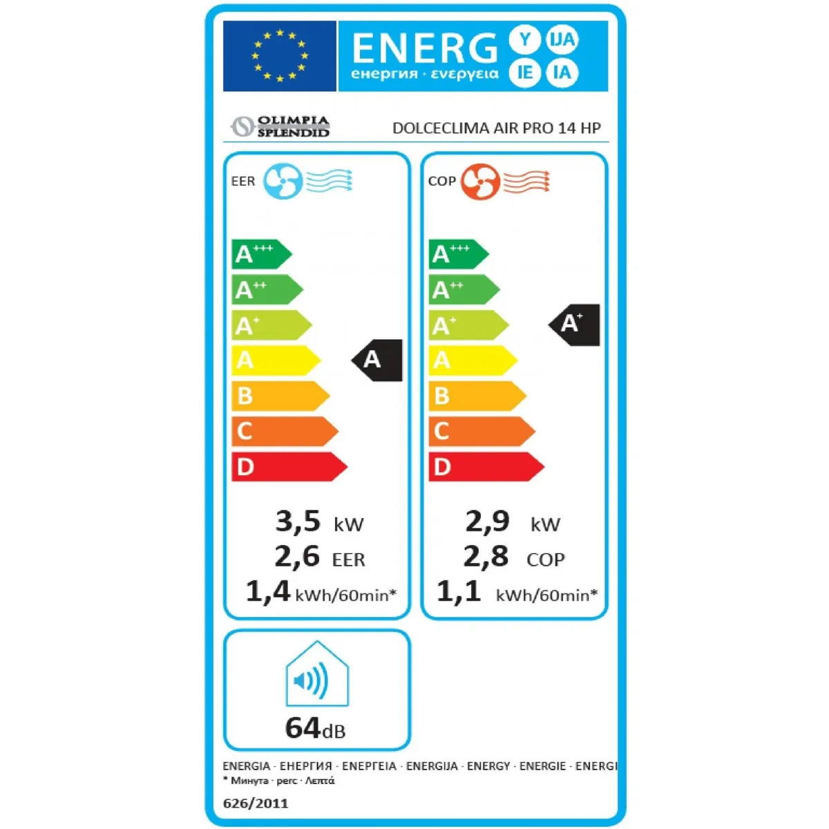 Mobilní klimatizace Olimpia Splendid Dolceclima Air Pro 14 HP WiFi - zánovní
