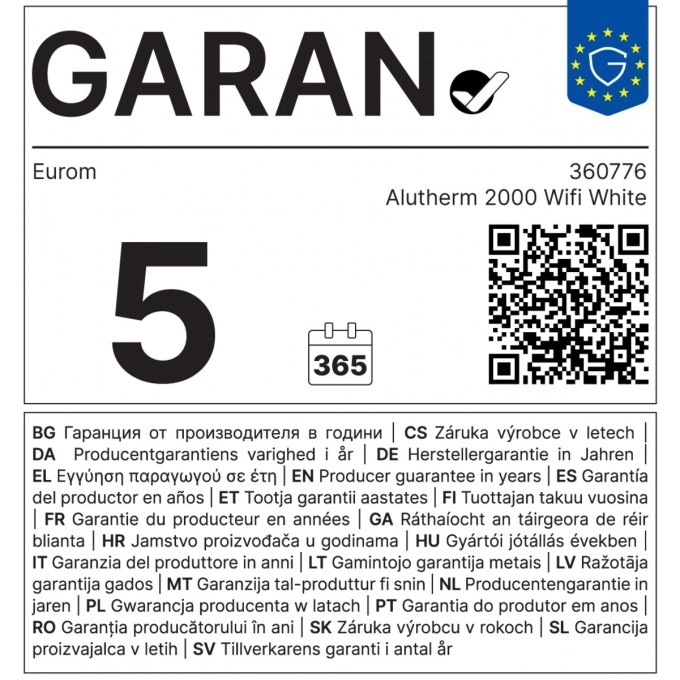 Elektrický konvektor EUROM Alutherm 2000 Wifi Elektrický konvektor EUROM Alutherm 2000 Wifi