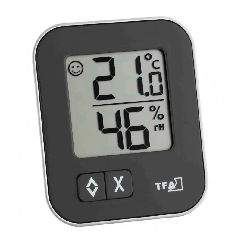 Digitální teploměr s vlhkoměrem TFA 30.5026.01 MOXX - černý