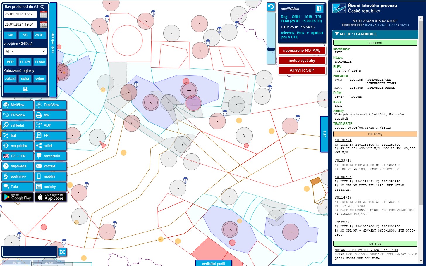 kde mohu létat s dronem - mapa
